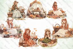 Autumn Picnic Girl Sublimation Clipart Product Image 3
