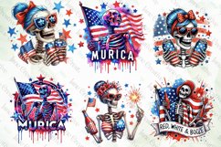 Funny Skeleton 4th of July Sublimation Product Image 3