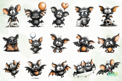 Quirky Bat Clipart Sublimation Product Image 2