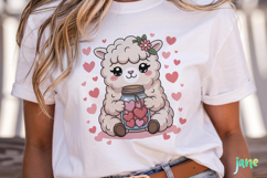 In Love Alpacas Watercolor Clipart Product Image 5