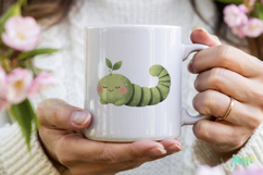 Cute Worm Watercolor Clipart Product Image 4