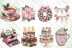 Watercolor Pink Christmas Sublimation Product Image 3