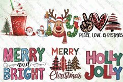 Glitter Christmas Sublimation Clipart Product Image 3