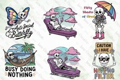 Funny Cute Skeleton Sublimation Clipart Product Image 3