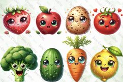 Adorable Vegetables Sublimation Clipart Product Image 3