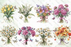 Tied Bouquet Flowers Sublimation Clipart Product Image 3