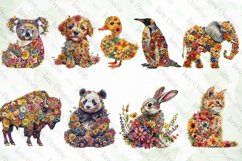 Animals of Flowers Sublimation Clipart Product Image 3