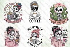 Funny Skeleton Women Halloween Clipart Product Image 3