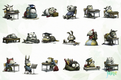 Cute Funny School Animals Sublimation Bundle Product Image 2