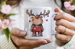 Quirky Funny Christmas Reindeer Clipart Product Image 3