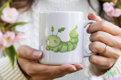 Cute Worm Watercolor Clipart Product Image 4