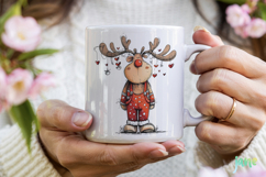 Quirky Funny Christmas Reindeer Clipart Product Image 3