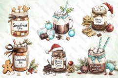 Christmas Hot Cocoa Mason Jar Clipart Product Image 3