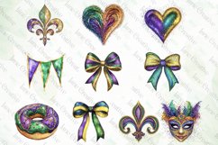 Glittery Mardi Gras Clipart Bundle Product Image 4