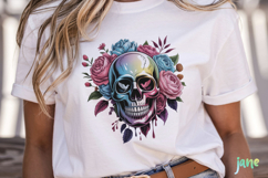Floral Skull Sublimation Clipart Bundle Product Image 4