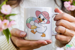 Summer Baby Duck Watercolor Clipart Product Image 4