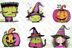 Halloween Doodles Sublimation Clipart Product Image 4