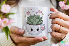Valentine Succulent Pots PNG Product Image 4