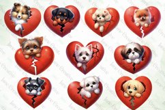 Dogs Broken Heart Sublimation Clipart Product Image 4