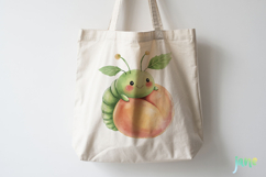 Cute Worm Watercolor Clipart Product Image 3