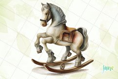 Rocking Horse Watercolor Sublimation Clipart Product Image 4