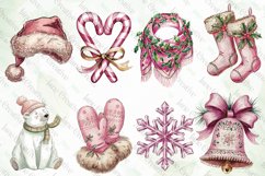 Watercolor Pink Christmas Sublimation Product Image 4