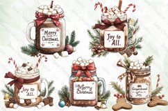 Christmas Hot Cocoa Mason Jar Clipart Product Image 4