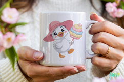 Summer Baby Duck Watercolor Clipart Product Image 4