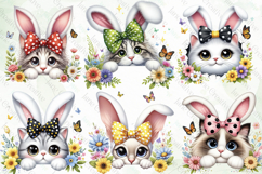 Easter Bunny Cat Peeking Sublimation Product Image 4