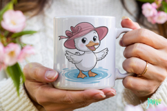 Summer Baby Duck Watercolor Clipart Product Image 5