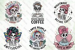 Funny Skeleton Women Halloween Clipart Product Image 4