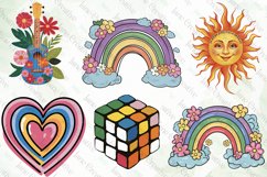 Retro Groovy Clipart Sublimation Product Image 4