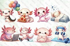 Adorable Axolotl Sublimation Clipart Product Image 4