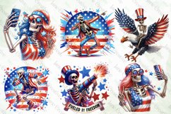 Funny Skeleton 4th of July Sublimation Product Image 4