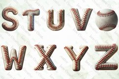 Baseball Durty Alphabet Sublimation Product Image 4