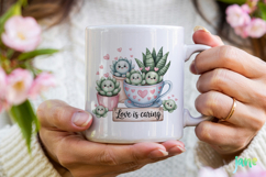Valentine Succulent Pots PNG Product Image 4