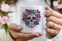 Floral Skull Sublimation Clipart Bundle Product Image 2