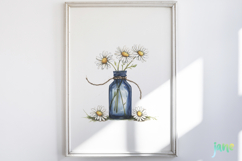 Daisy Flower Girl Watercolor Product Image 5