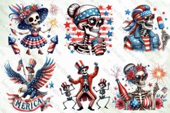 Funny Skeleton 4th of July Sublimation Product Image 5