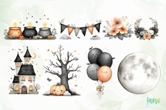 Cute Ghost Watercolor Clipart Product Image 3