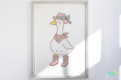 Cute Cowgirl Goose Svg Product Image 5