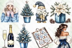 Blue Christmas Clipart Sublimation Product Image 5