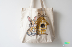 Yellow Gingham Bunny PNG Product Image 3