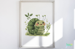 Cute Worm Watercolor Clipart Product Image 2