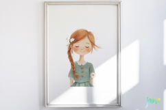 Daisy Flower Girl Watercolor Product Image 5