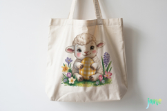 Yellow Gingham Bunny PNG Product Image 3