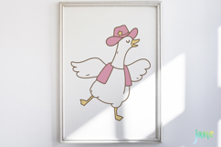 Cute Cowgirl Goose Svg Product Image 5