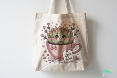 Valentine Succulent Pots PNG Product Image 3