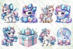 Winter Unicorn Clipart Sublimation Product Image 5
