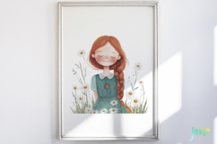 Daisy Flower Girl Watercolor Product Image 5